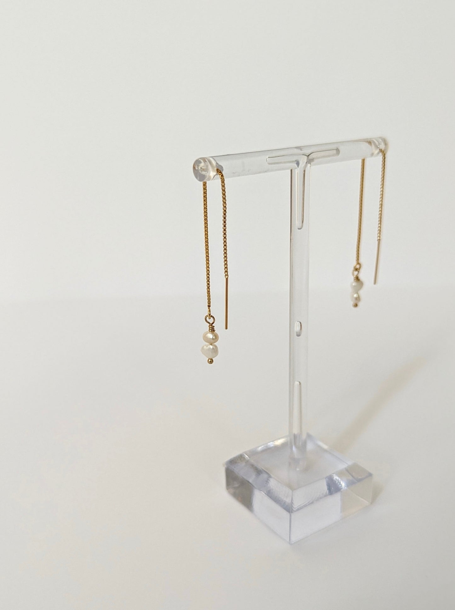 Kayla Petite Pearl Threader Earrings