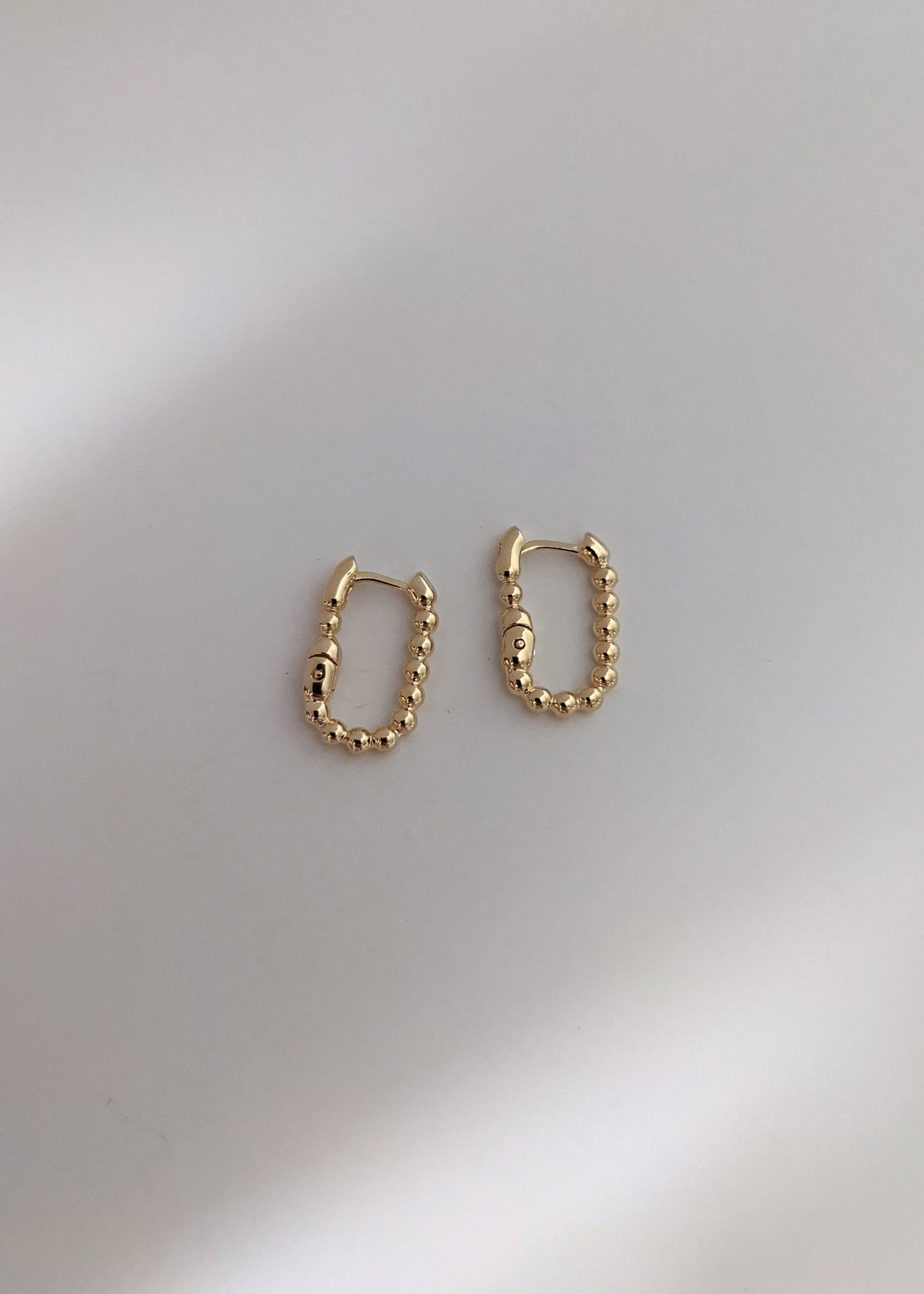 Beaded Rectangle Hoops