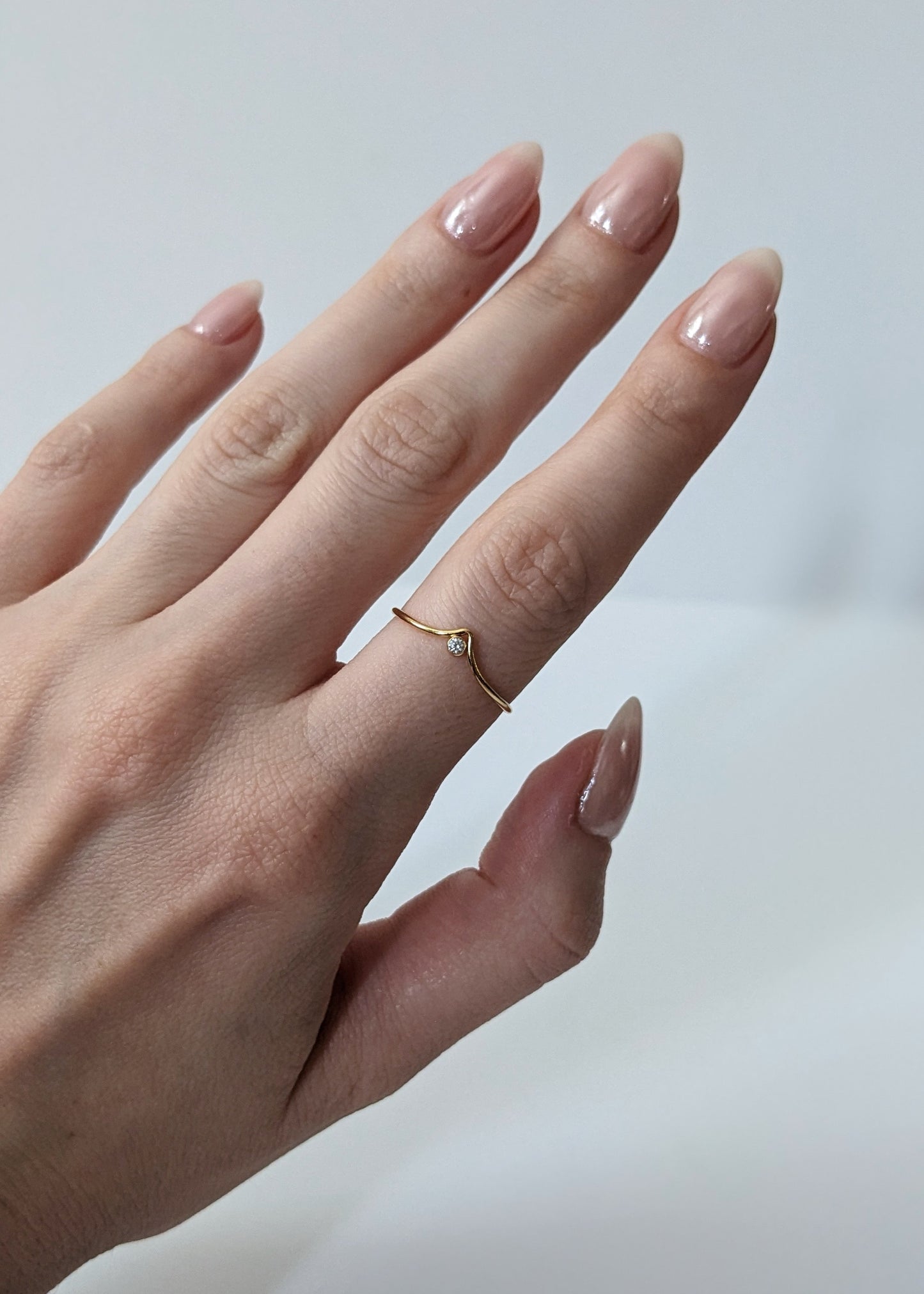 CZ Chevron Ring