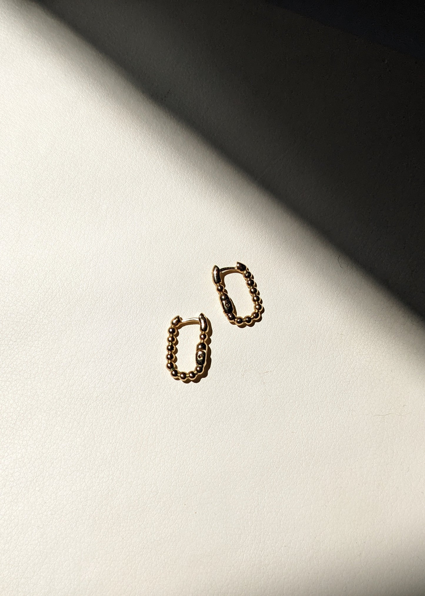 Beaded Rectangle Hoops