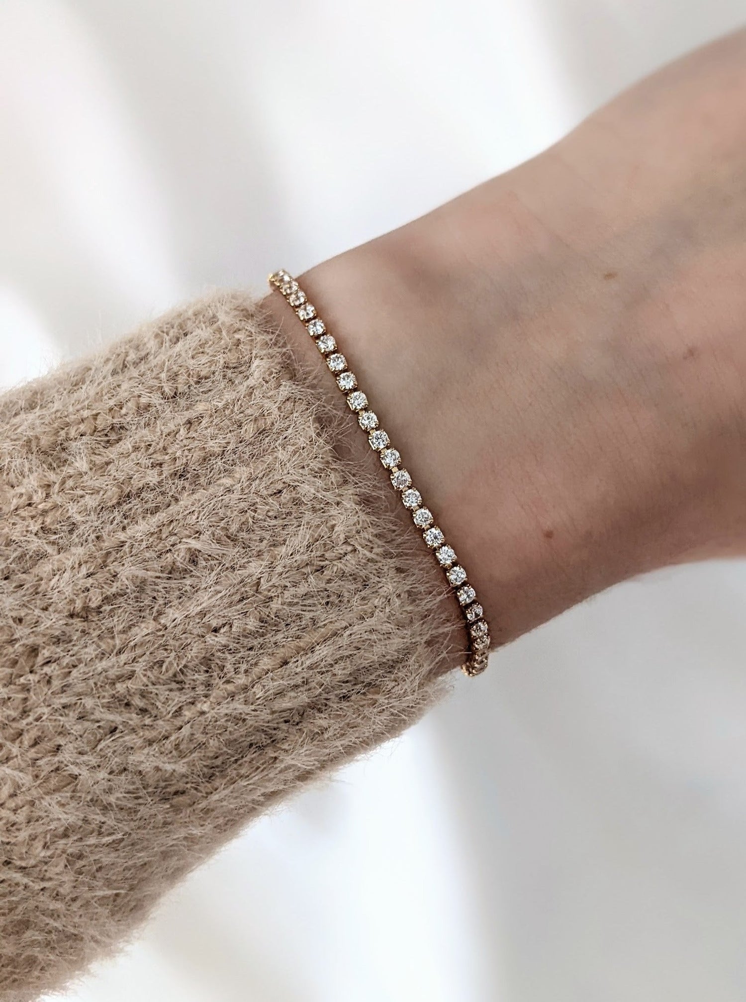 Dainty Tennis Bracelet Layer the Love