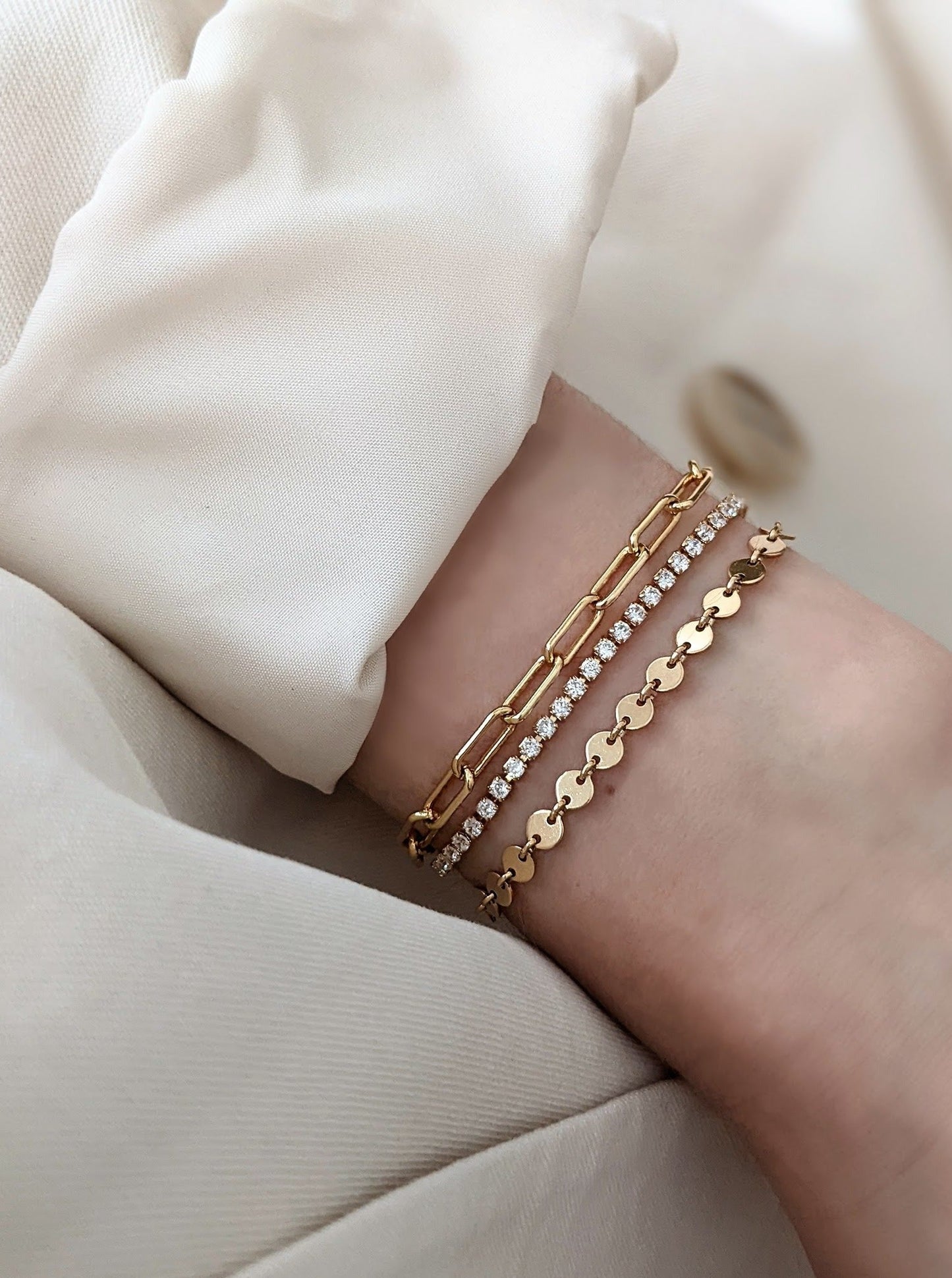 Dainty Tennis Bracelet Layer the Love