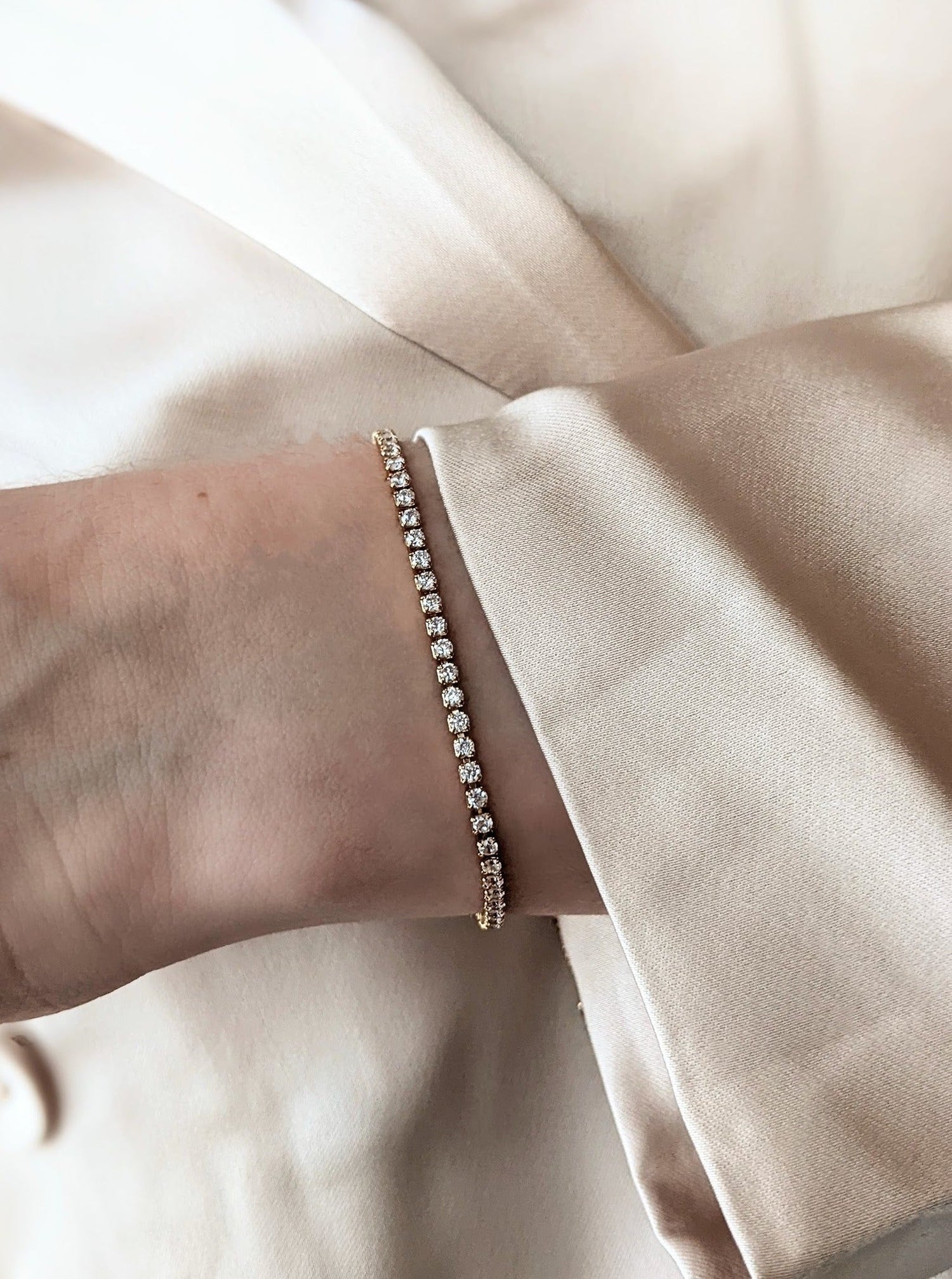 Dainty Tennis Bracelet Layer the Love