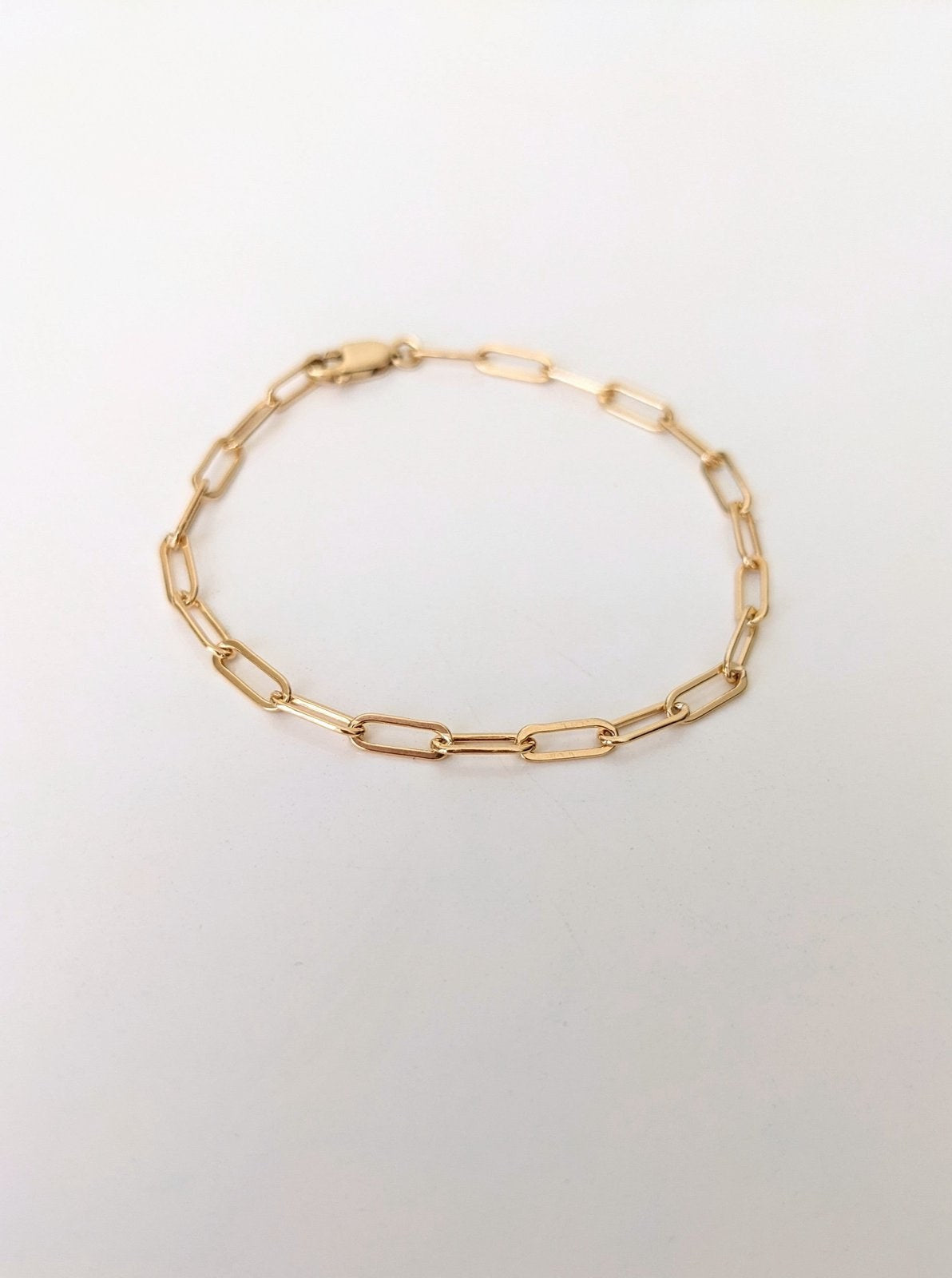 Elongated Paperclip Chain Bracelet Layer the Love