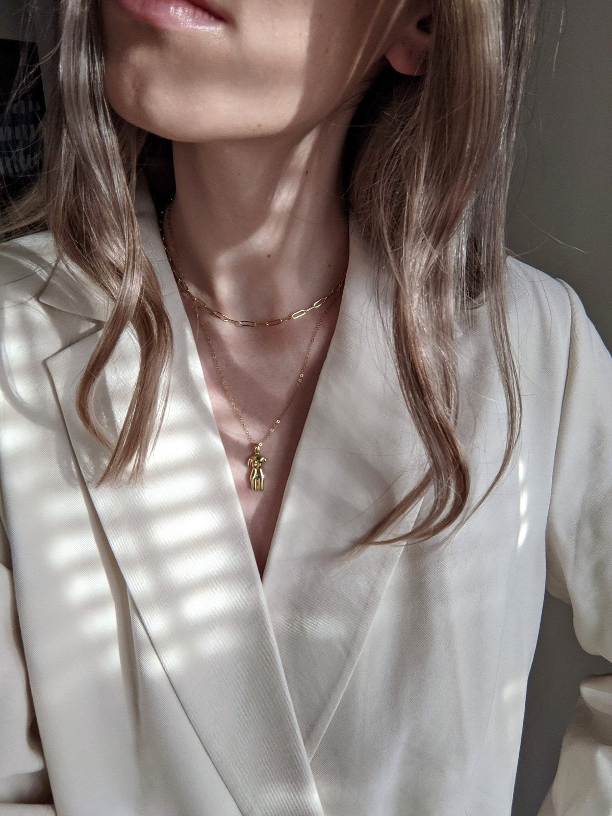 La Femme Female Figure Necklace Layer the Love