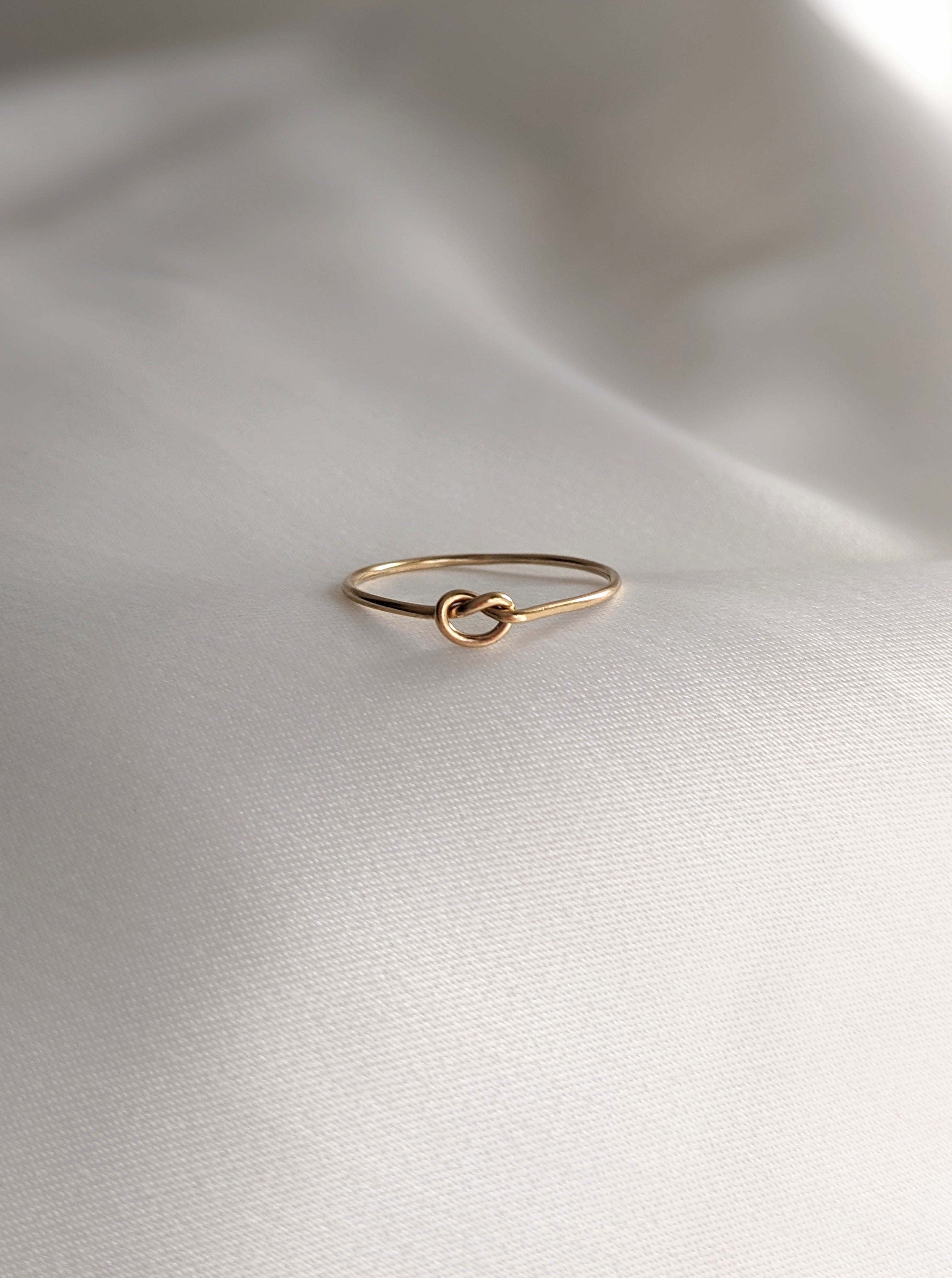 Tiny on sale knot ring