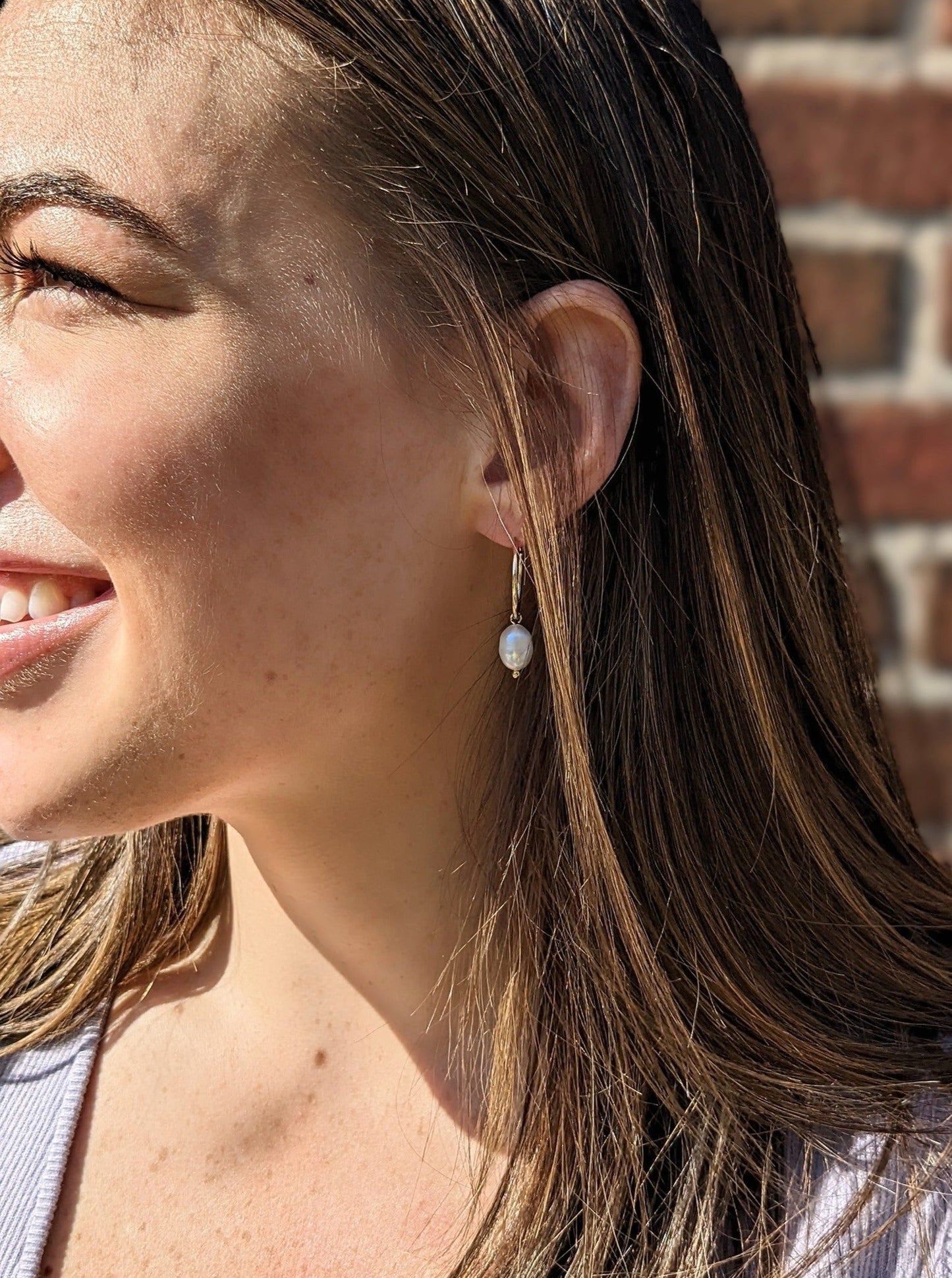 Perla Pearl Drop Essential Hoops Layer the Love