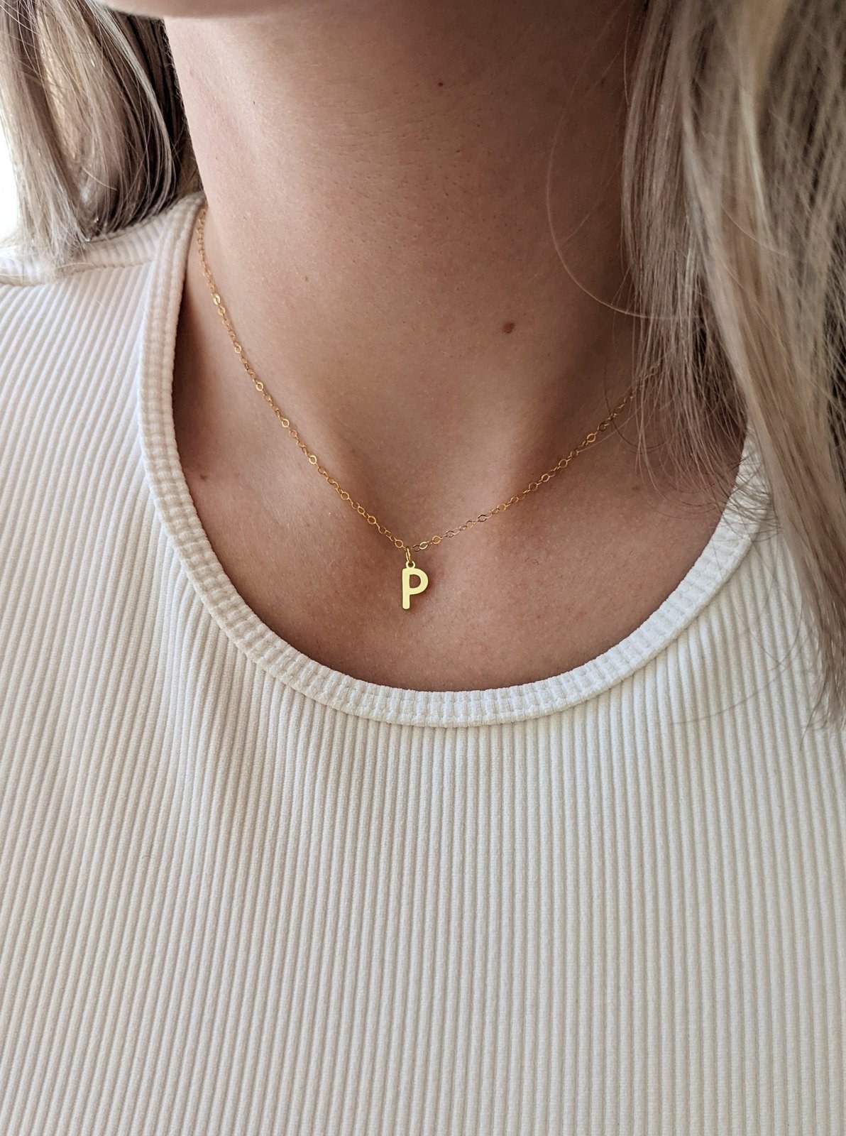 Simple Initial Necklace Layer the Love