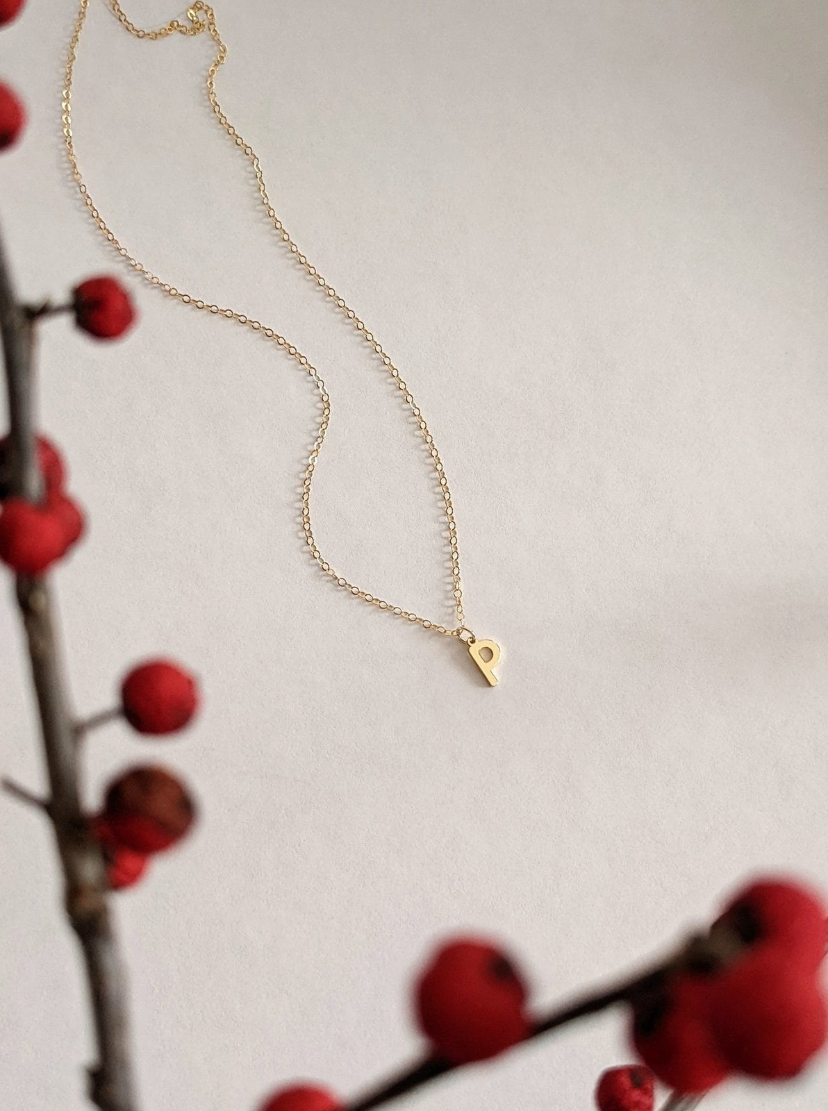 Simple Initial Necklace Layer the Love