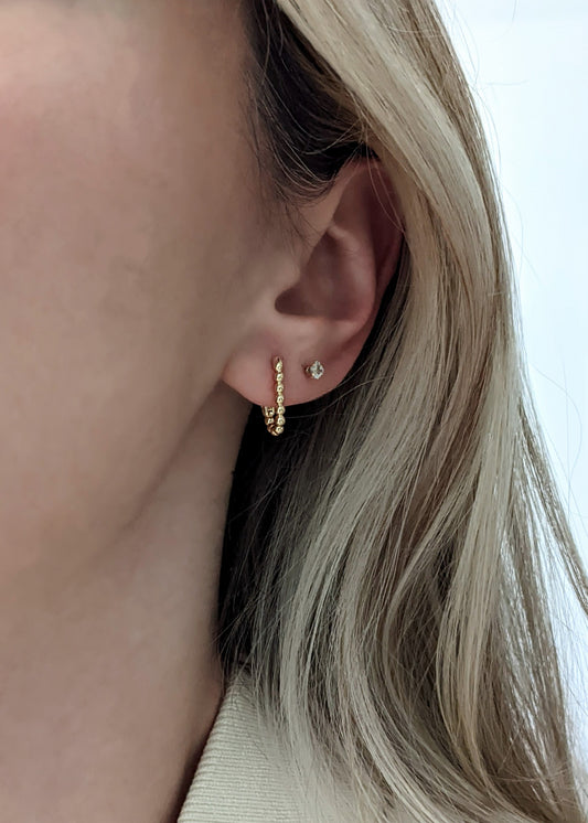 Beaded Rectangle Hoops