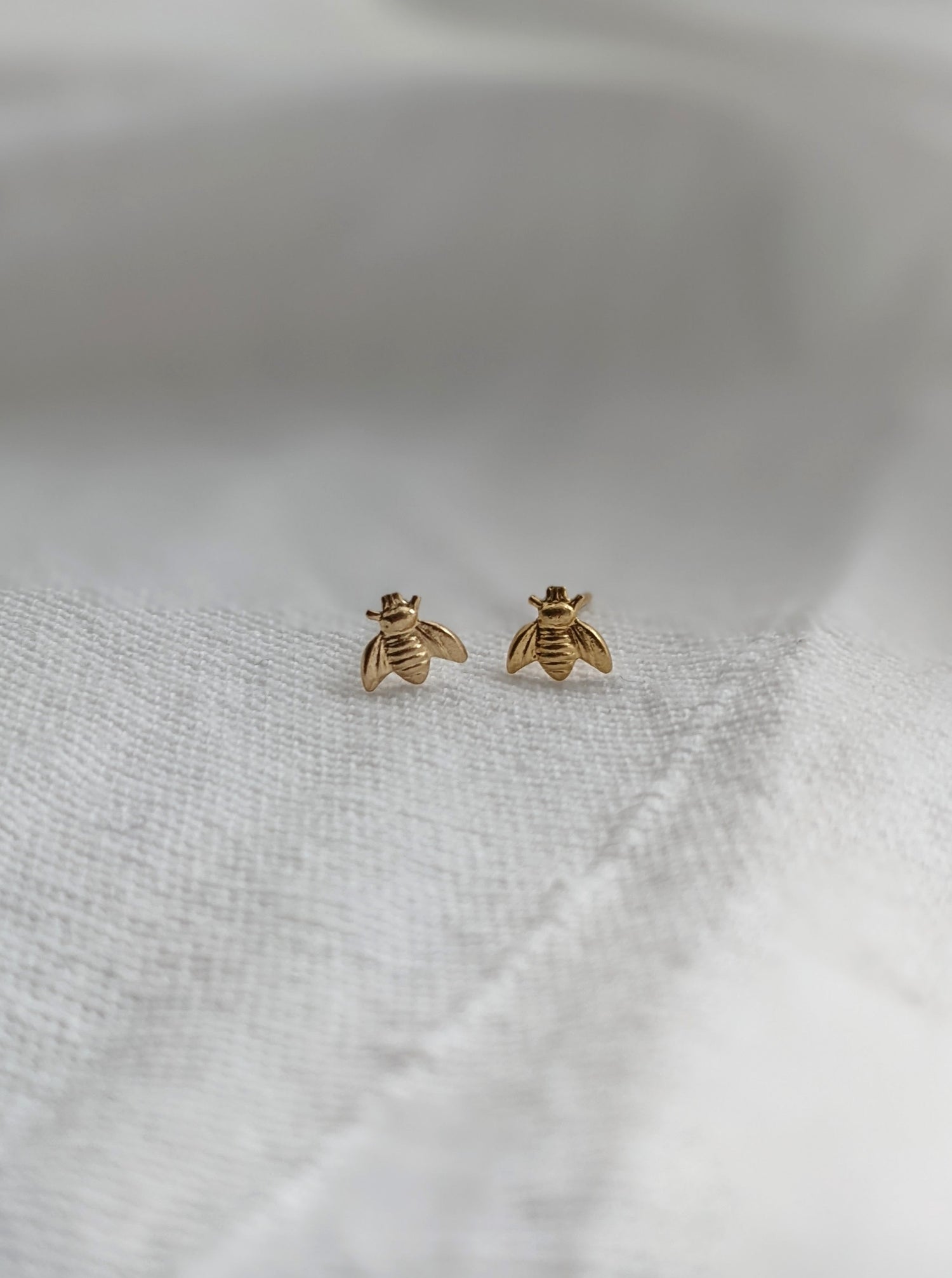 Sterling Silver Honey Bee Stud Earrings - Available in Silver or 18K Sterling Silver Honey Bee Stud Earrings - Available in Silver or 18K