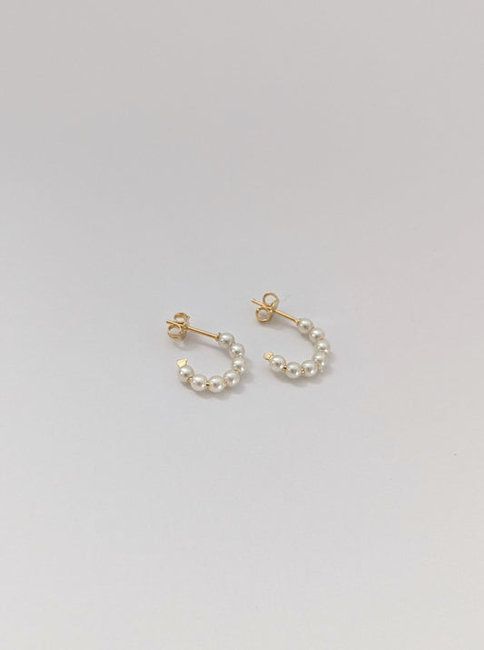 Jane Mini Pearl Hoops