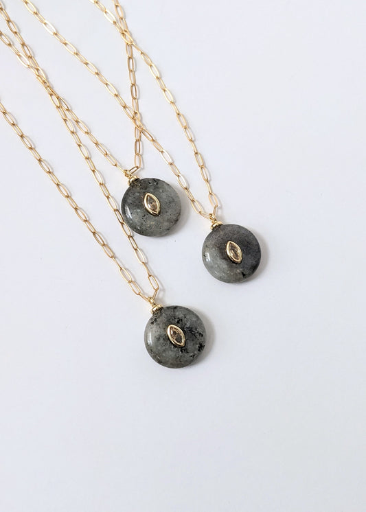 Gray Labradorite Pendant Necklace