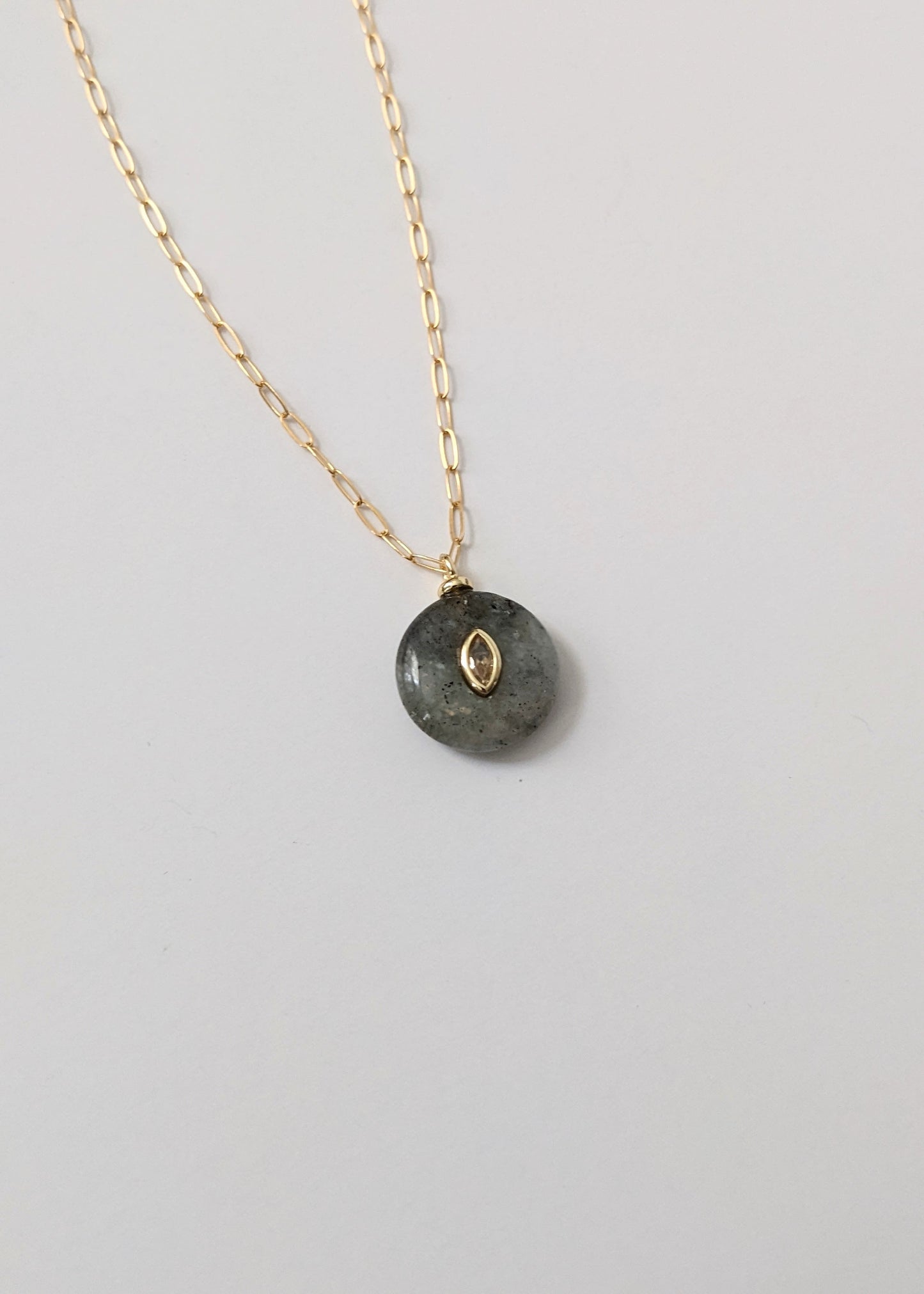 Gray Labradorite Pendant Necklace