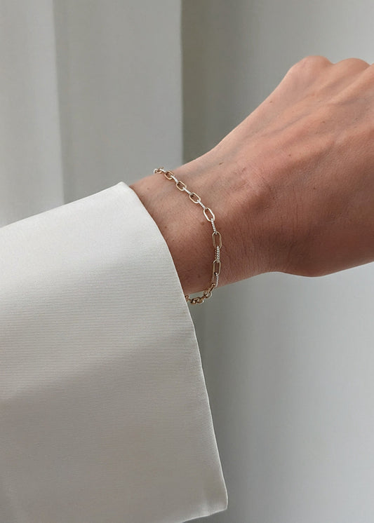 Remi Mixed Metal Paperclip Chain Bracelet
