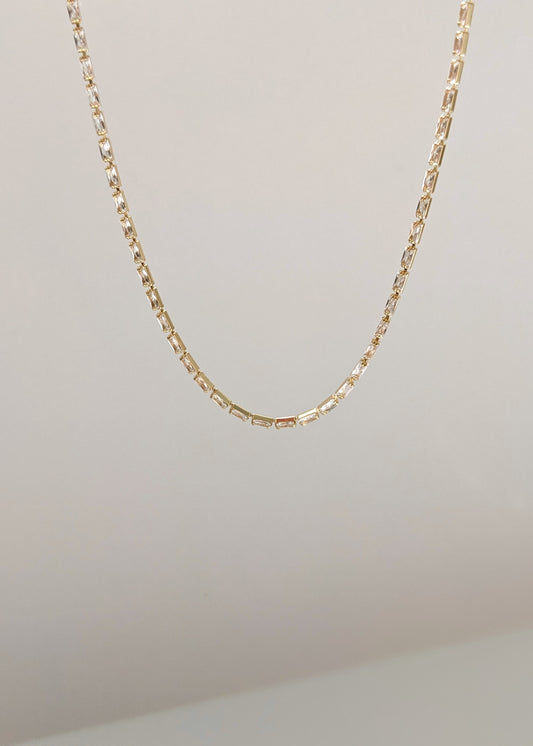 Sutton Baguette CZ Tennis Necklace