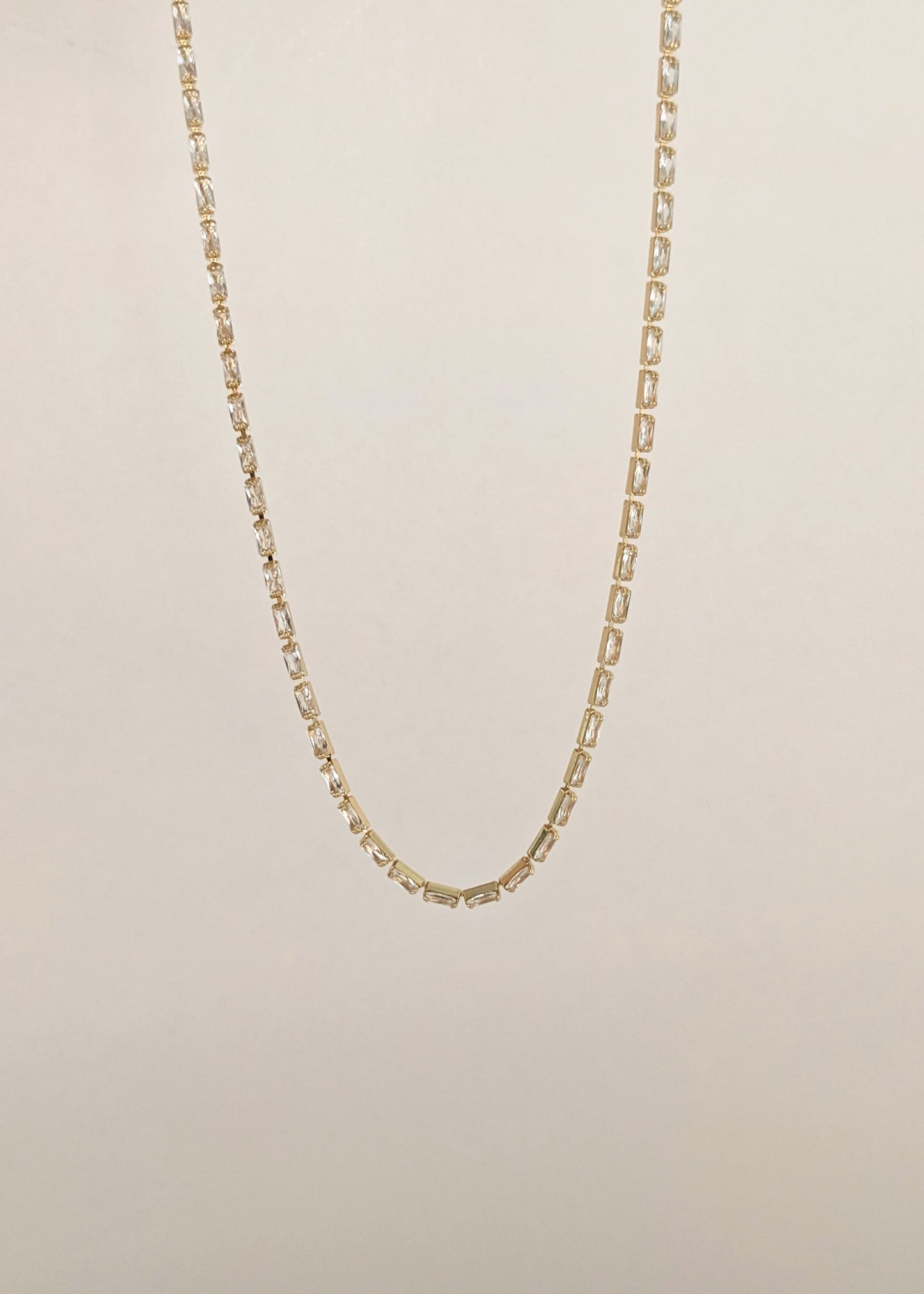 Sutton Baguette CZ Tennis Necklace
