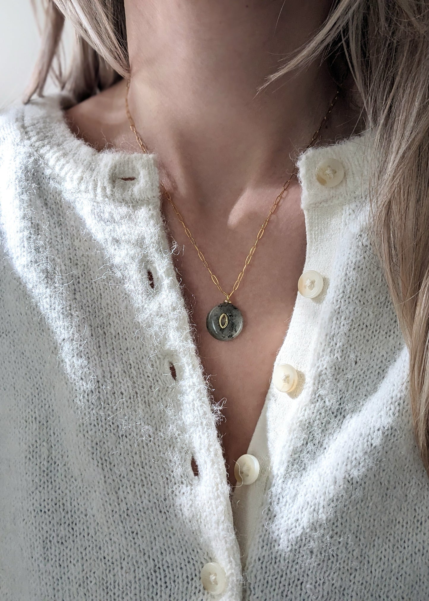 Gray Labradorite Pendant Necklace