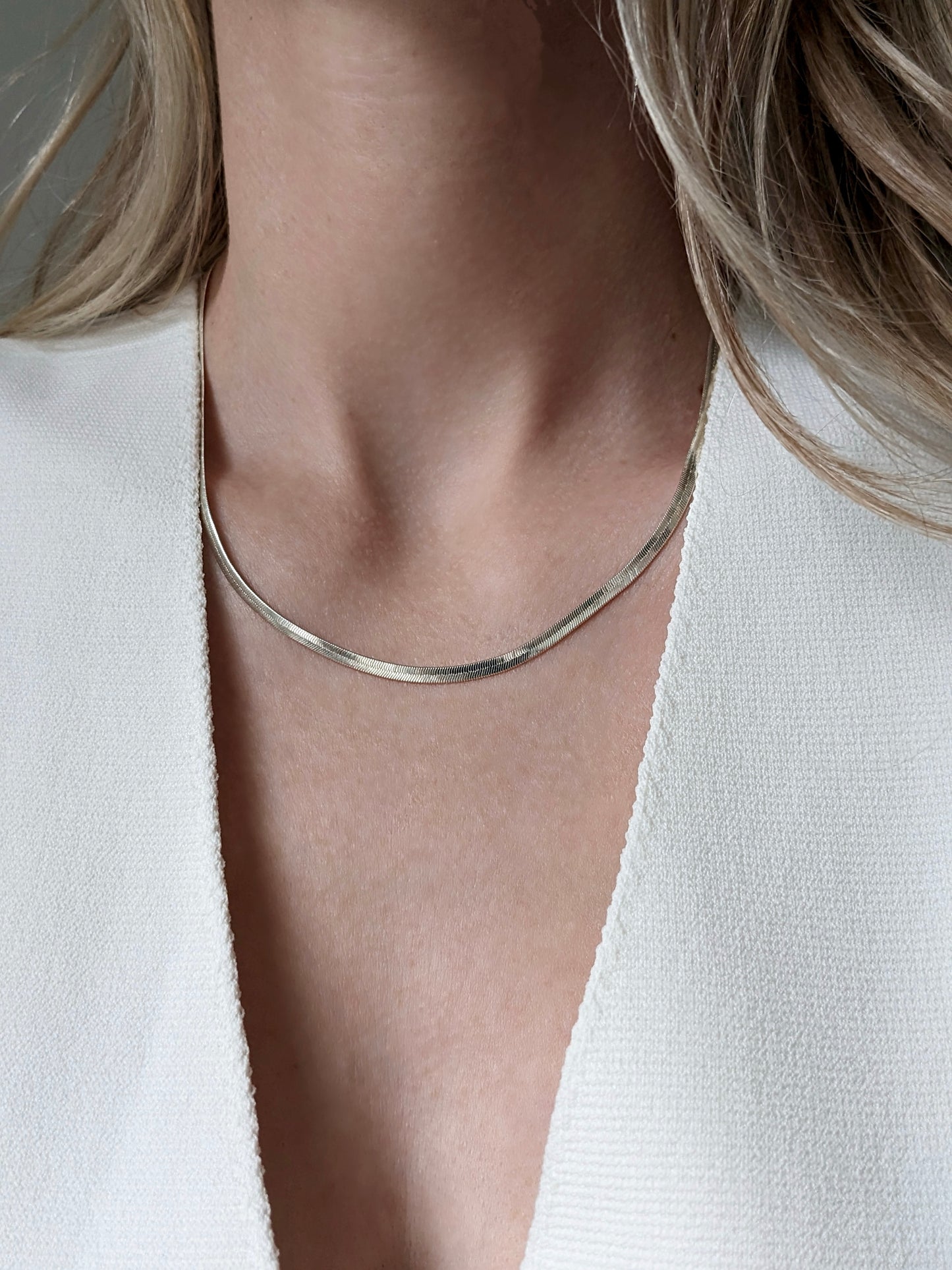Silver Herringbone Necklace