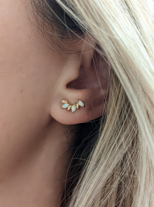Gemma Opal Marquise Mini Ear Climber Layer the Love