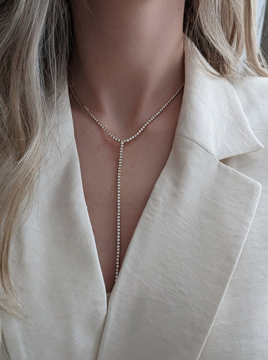 Audrina Tennis Lariat Necklace Layer the Love