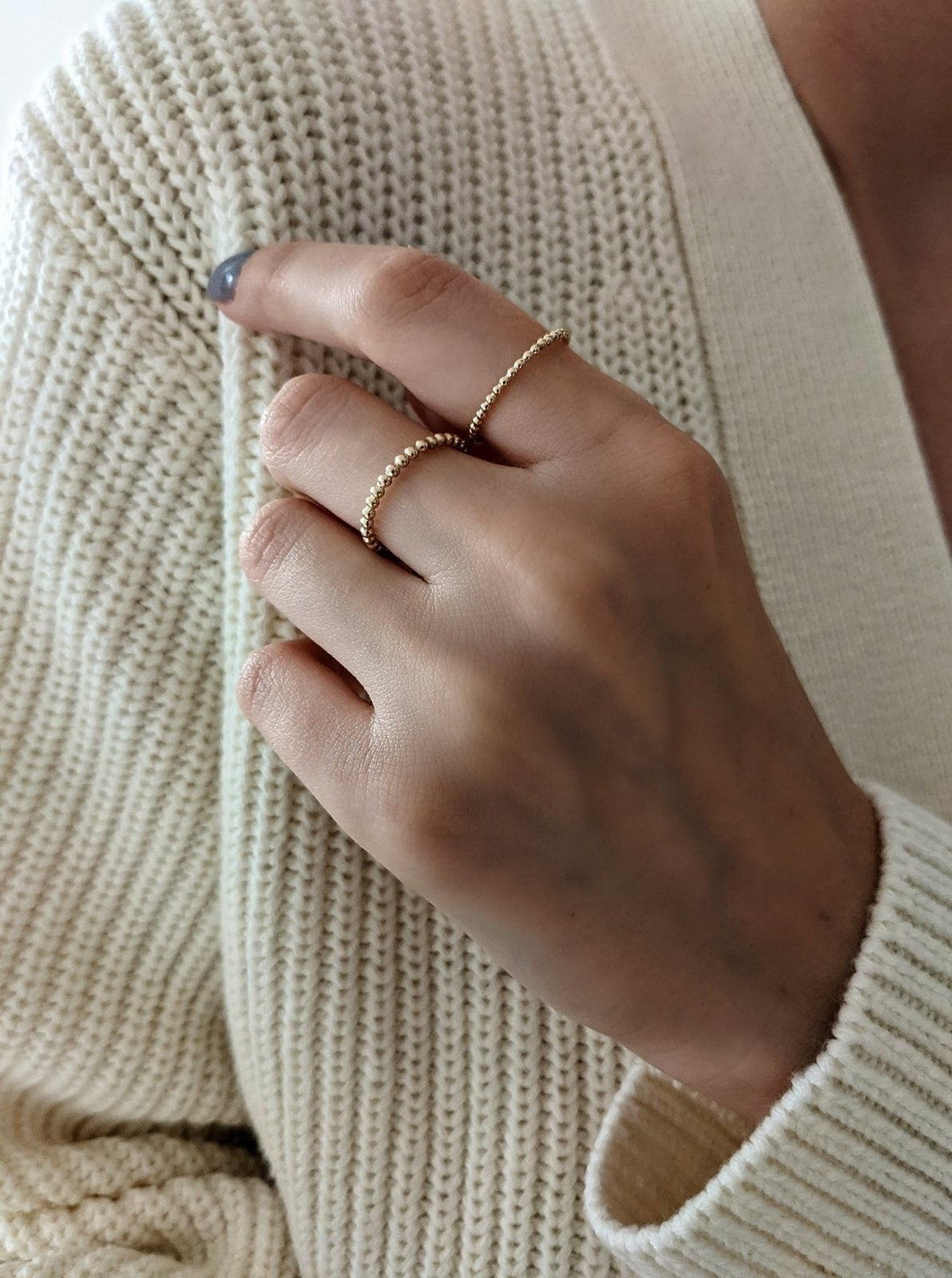 Dainty Beaded Ring Layer the Love