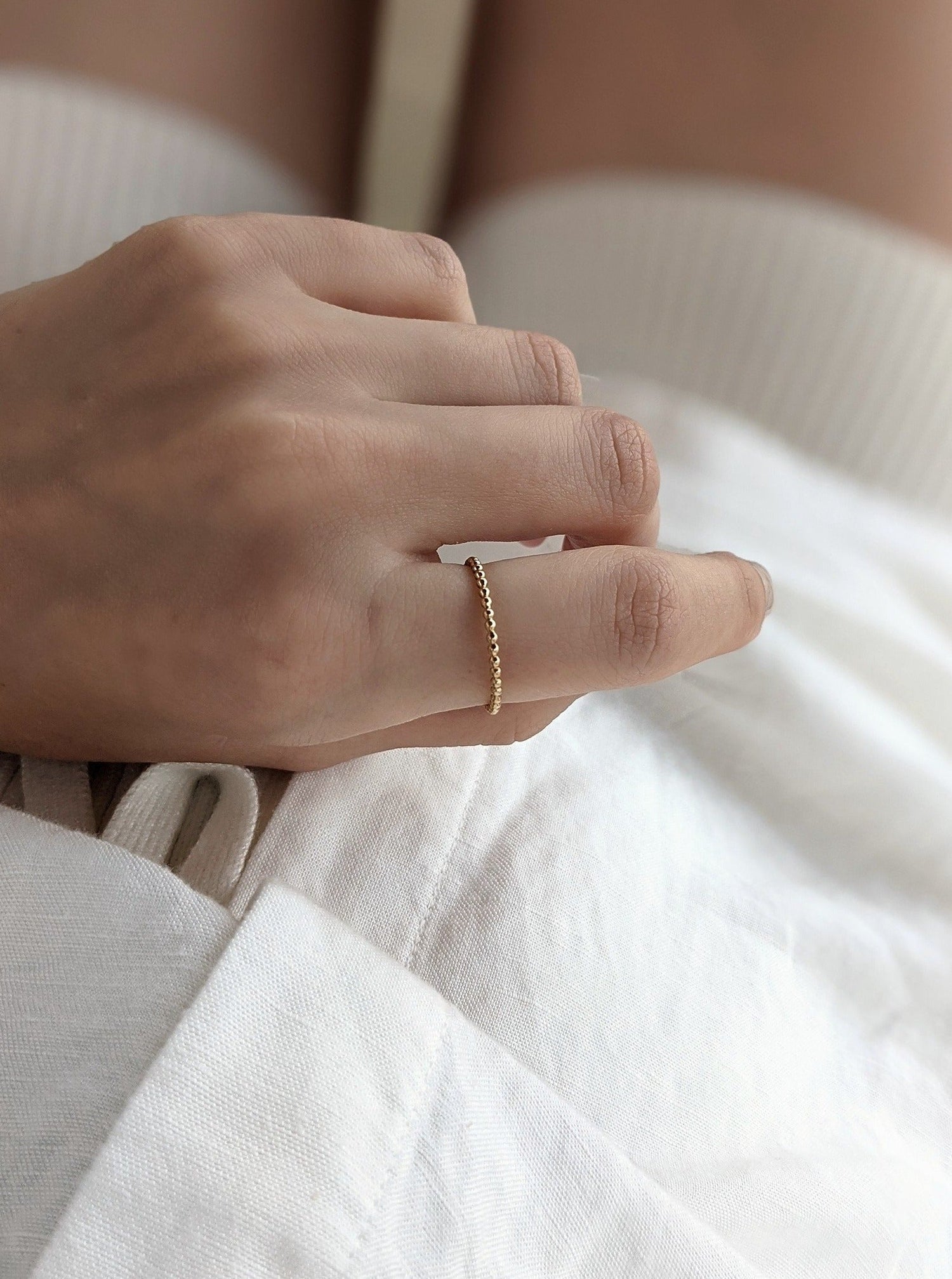 Dainty Beaded Ring Layer the Love