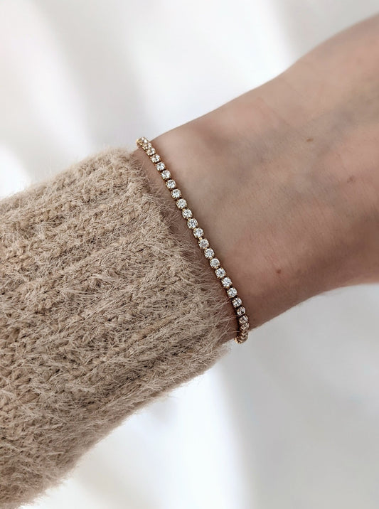Dainty Tennis Bracelet Layer the Love