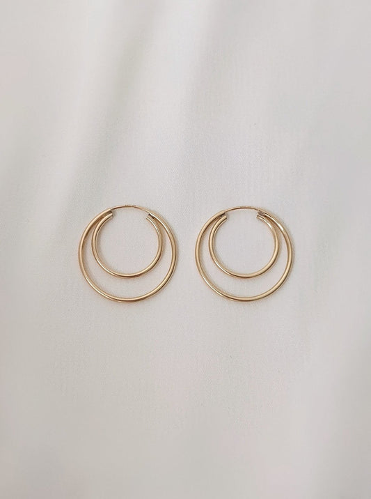 Double Hoop Earrings Layer the Love