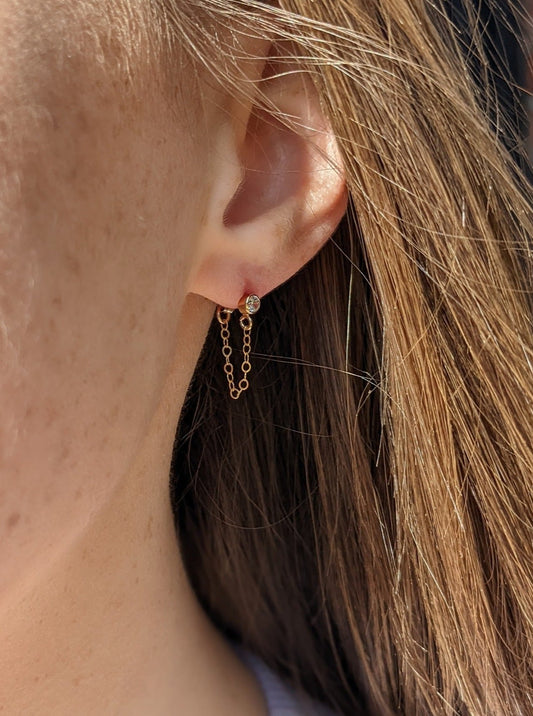 Elle CZ Chain Studs Layer the Love