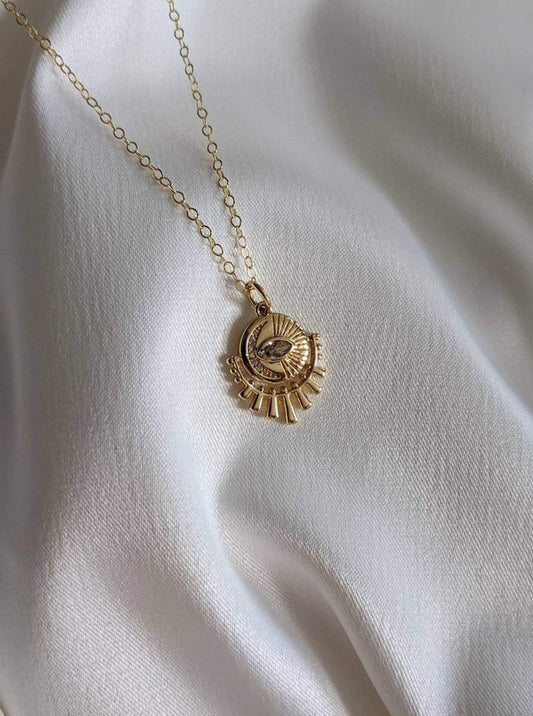 Evil Eye Medallion Necklace Layer the Love