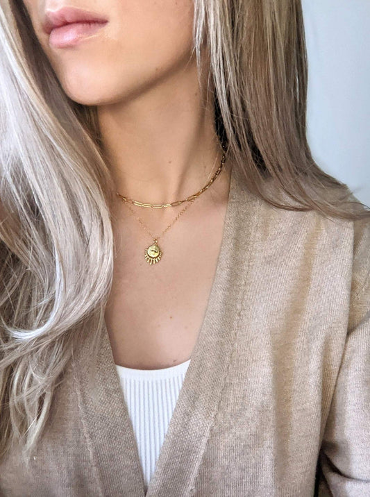 Evil Eye Medallion Necklace Layer the Love