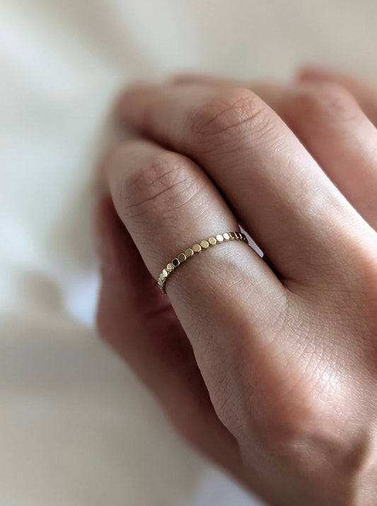 Flat Beaded Ring Layer the Love