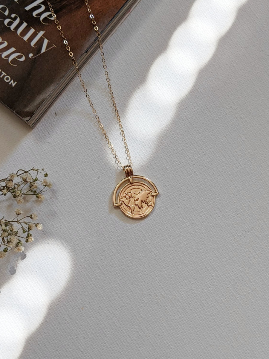 Globe Trotter Pendant Necklace Layer the Love