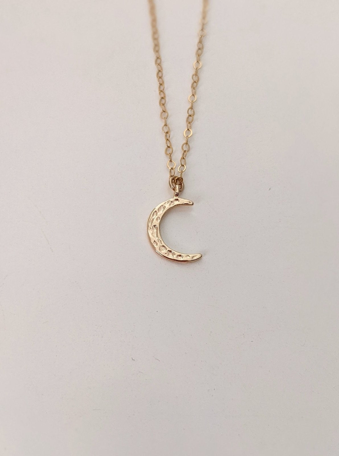Hammered Crescent Moon Necklace Layer the Love
