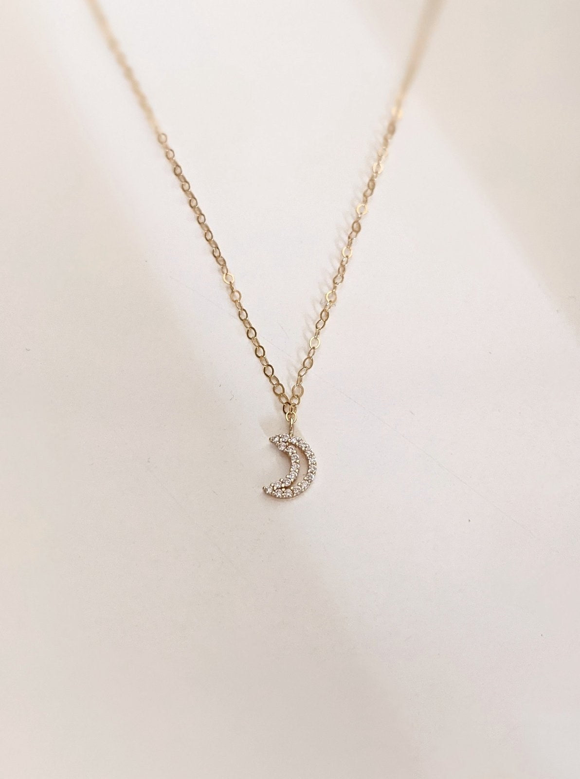 Mini Crescent Moon Necklace Layer the Love