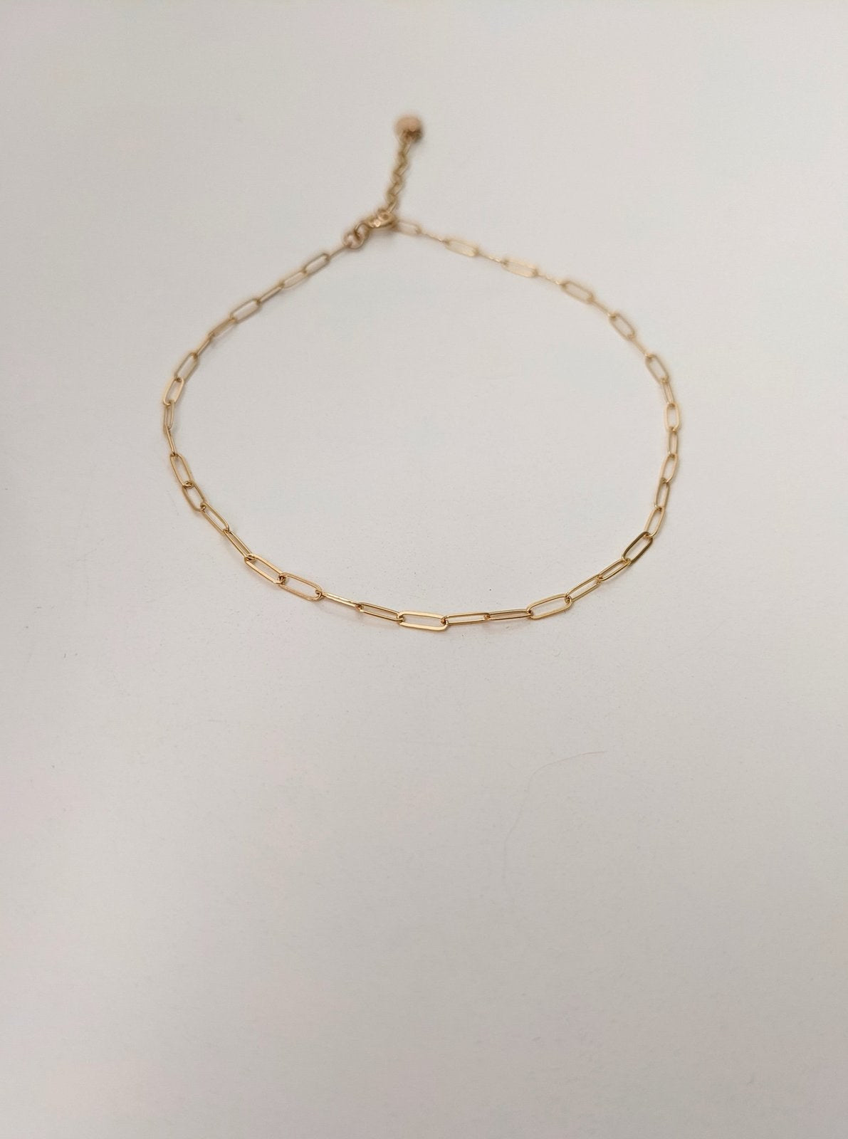 Mini Paperclip Chain Anklet Layer the Love