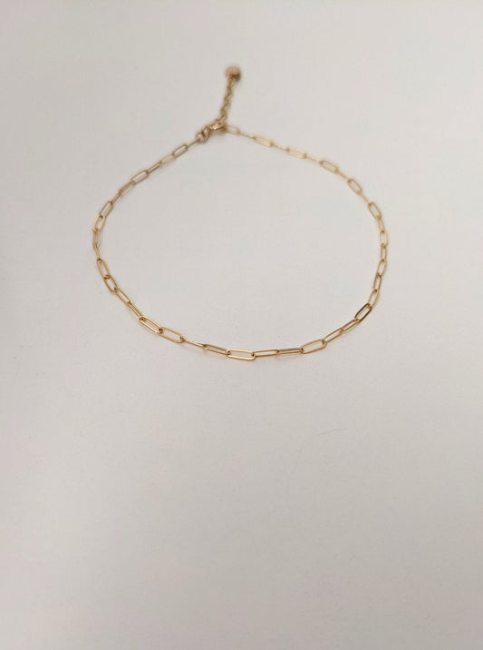 Mini Paperclip Chain Anklet Layer the Love