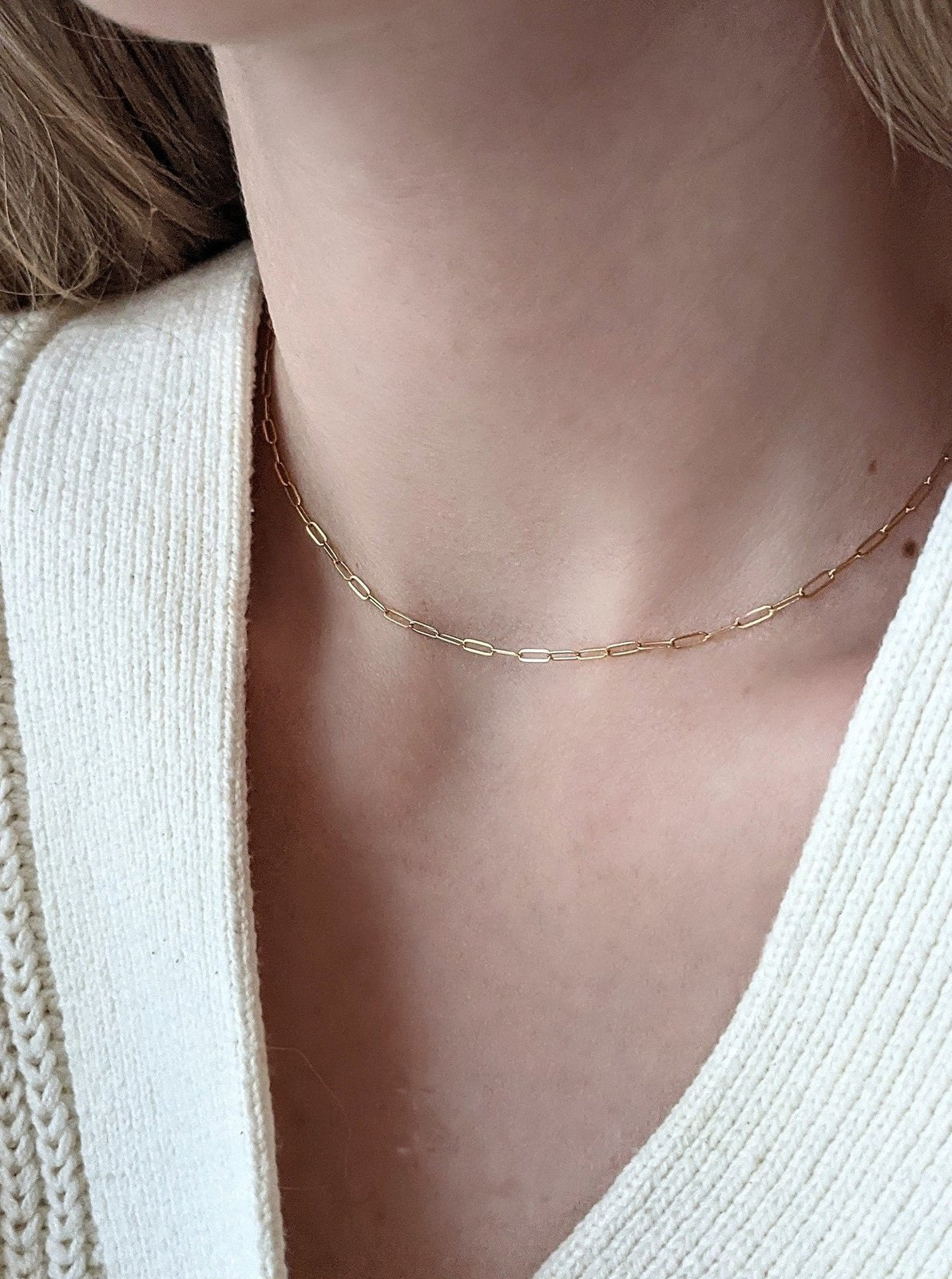 Mini Paperclip Chain Necklace Layer the Love