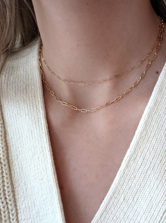 Mini Paperclip Chain Necklace Layer the Love