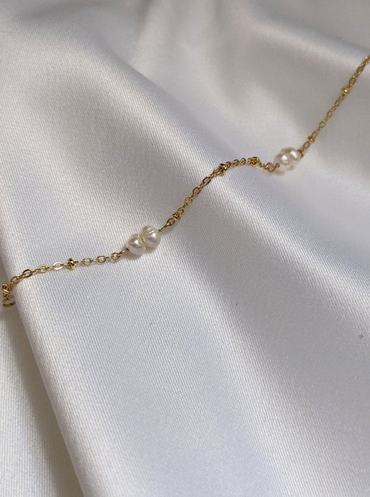 Pearl + Satellite Chain Bracelet Layer the Love