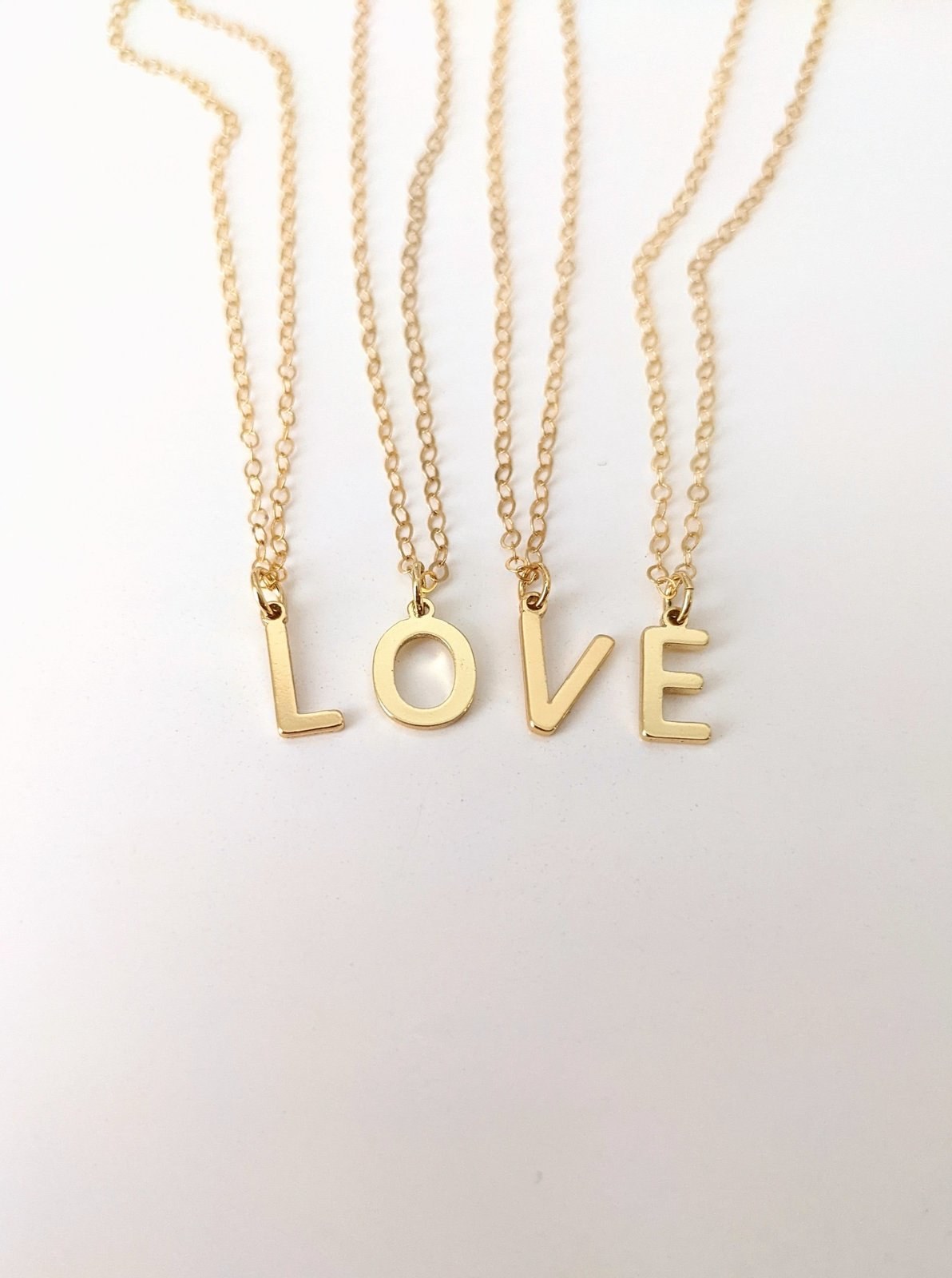 Simple Initial Necklace Layer the Love